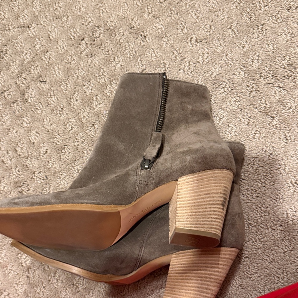 Paul Green Taupe Suede Ankle Boots - Picture 3 of 5